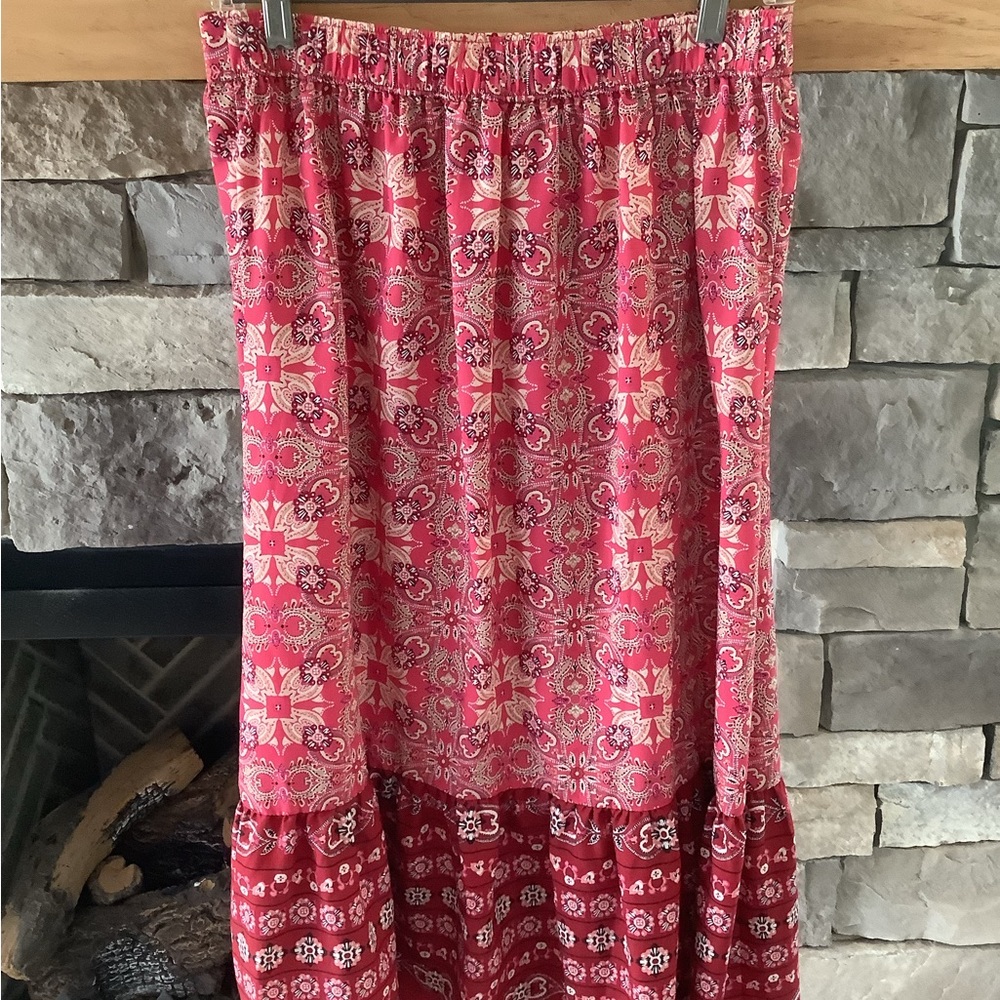 Floral Red Skirt